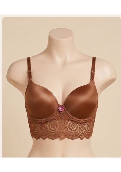 Ecem Yıldız Dolgulu Bralet Sütyen Kahverengı