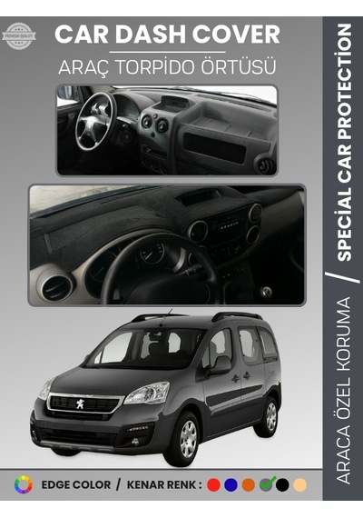 Peugeot Partner Tepee 2008-2018 Kapaklı Torpido Örtüsü Ön Göğüs Koruma Tam Uyum - 705 Stiloto