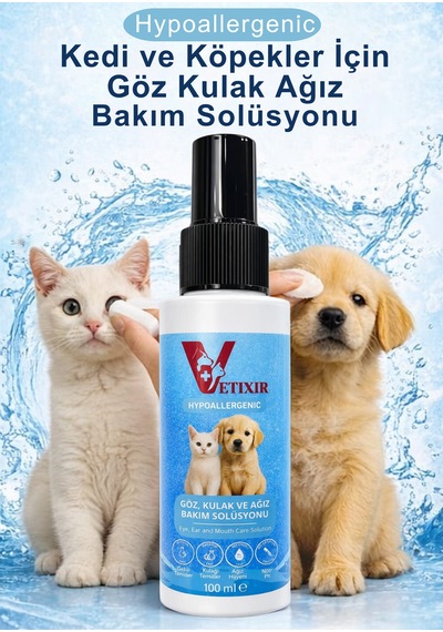 Kedi Köpek Göz Kulak Ağız Temizleme Losyonu Hipoalerjenik Pet Bakım Deri Temizleme Spreyi 100ml