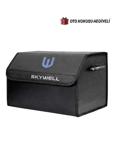 Skywell Marka Logolu Oto Bagaj Organizer Çanta Oto Bagaj Çantası 2 Bölmeli Suni Deri Boyutlar : 48 Cm X 31 Cm X 29 Cm