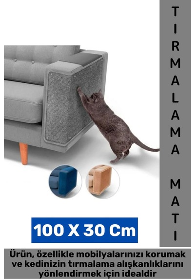 Dayanıklı Hızlı Kuruyan Mobilya Koruyucu Yapıştırılabilir Evcil Hayvan Kedi Tırmalama Matı 100x30 Cm