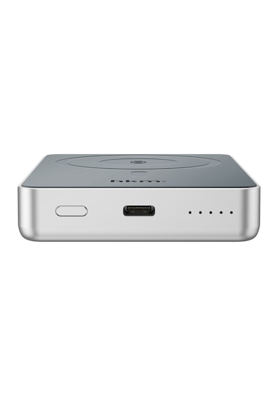 Mag Pro Wireless 10.000 Mah 20W Magsafe Ve Saat Uyumlu Manyetik Kablosuz Powerbank Gümüş Renk