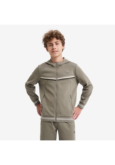 Lescon Haki Çocuk Fermuarlı Kapüşonlu Sweatshirt 26n-3130