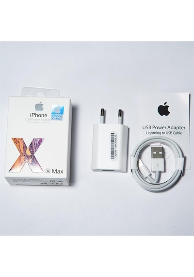 Xs Max Apple iPhone Uyumlu Şarj Aleti Şarj Başlığı + Kablo