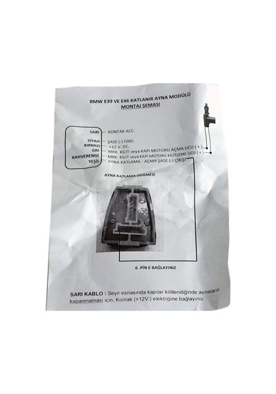 Kgn Katlanır Ayna Modülü Bmw E39-e46 3301021