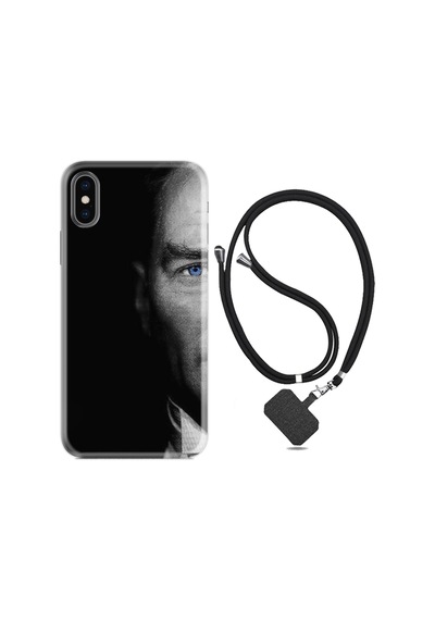 Apple Uyumlu iPhone XS Max Kılıf Boyun Askılı Atatürk Portre 3 1331
