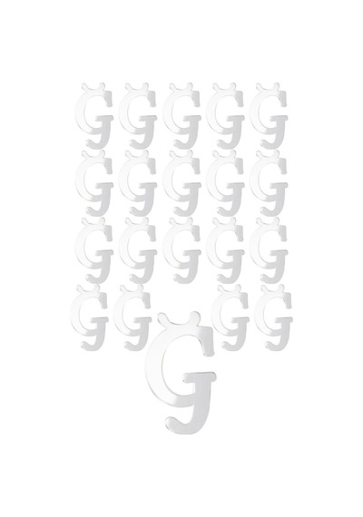 Kına Atölyesi 20 Ad Karışık Pleksi Harfleri 4Cm Gümüş