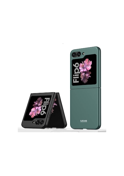 Galxy Uyumlu Z Flip 6 Kılıf Zore Sert Kıpta Kapak-siyah Siyah