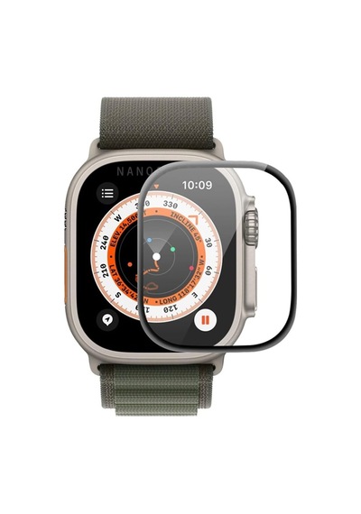 Aparatlı Apple Watch Ultra 49 Mm Cam Ekran Koruyucu Otomatik Kolay Uygulama Aparatlı Hizalamalı Tam Kaplayan 49mm Ekran Koruyucu Apple Watch Ultra 2