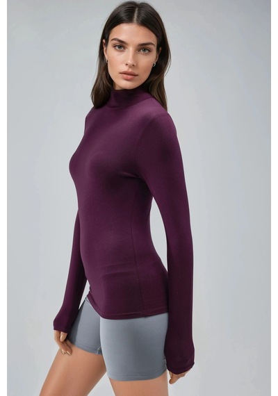 Hiccup Busem Slim Fit Yarım Balıkçı Yaka Bluz Leylak Moru