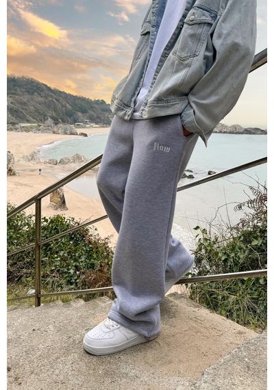 Flaw Atelıer Flaw Atelier Baggy Eşofman Altı Gri Melanj-16511 Gri Melanj