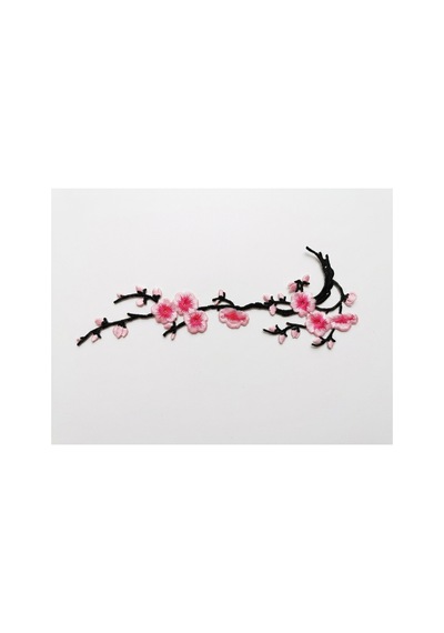 Ütü İle Yapışan Arma -patch-dal Çiçek Pembe Modeli 9cmx24cm 2adet - 918004122