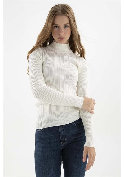 Fashion Friends Kadın Yarım Balıkçı Kazak 23k0389k1 Ekru