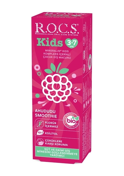Mey İthalat .kids Ahududu Smoothie Tadında Florürsüz Diş Macunu 45 Gr Renkli