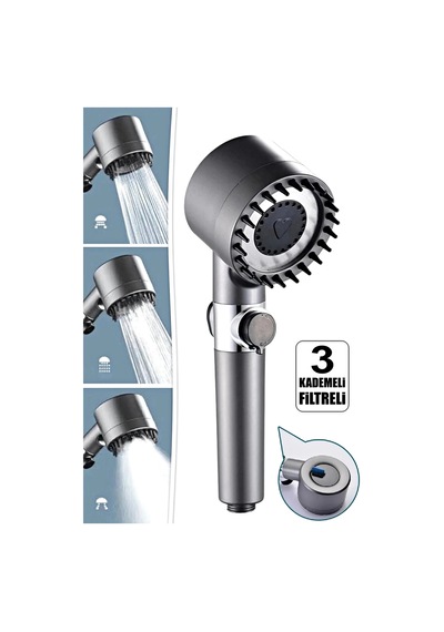 Tilbe Home 3 Fonksiyonlu Banyo Duş Başlığı Turbo Yüksek Basınçlı Masaj Duş Başlığı Çok Renkli