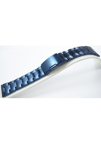 24Mm Lacivert Metal Saat Kordonu Çelik Kolçak 1Kalite Metal Kayış