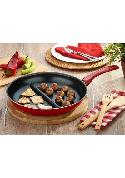Papilla Redio Cingöz Bölmeli Tava 30 Cm Kırmızı
