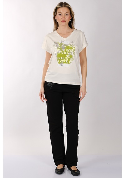 Daıdo Kadın T-shirt 20y311900818 Ekru