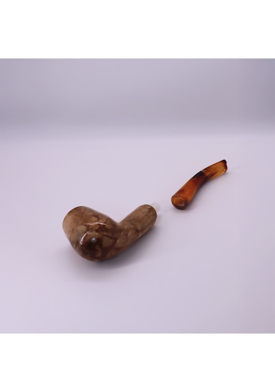 El Oyması Lületaşı Pipo Blok Meerschaum Klasik Billiard Model, 9mm Filtre Uyumlu Koleksiyonluk