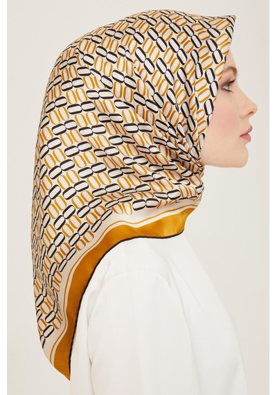 Armine Hardal Geometrik Desen Tivil İpek Eşarp 9149-04