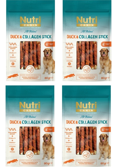 Nutri Canin Ördek Eti Sargılı Kolajen Çubuk Tahılsız Köpek Et Ödülü 80 Gr. X 4 Adet