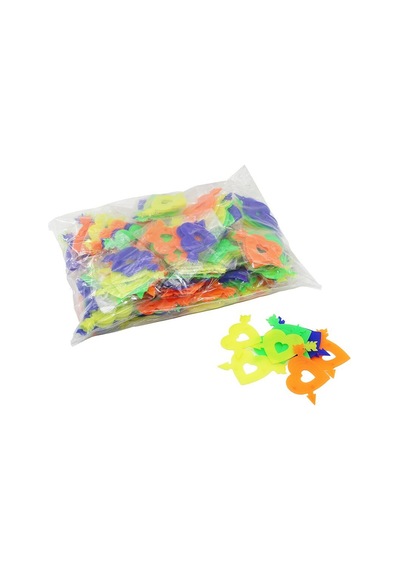Krt-1122 Bisiklet Teker Süsü 9 Adet Oklu Kalp Renkli Plastik - 50'li Paket Çok Renkli