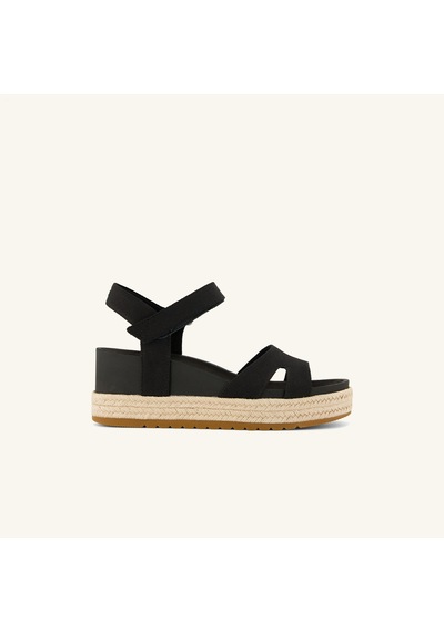 10023085 Black Heavy Canvas Sandalet Kadın Adidas 10023078 10023085 Toms Alana Wedge Sandal siyah