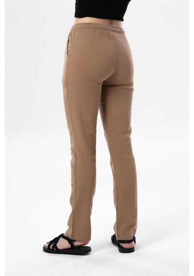 Eliş Şile Bezi Şile Bezi Çift Cepli Unisex Yazlık Pantolon Vizon Vzn-vizon Vizon