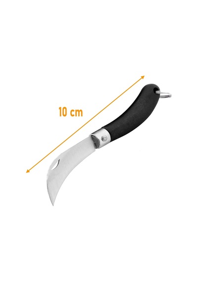 Desan Eğri Aşı Bıçağı Bağ Bıçağı Paslanmaz Ceviz Aşı Çakısı 20 Cm No 3 Siyah Plastik Saplı