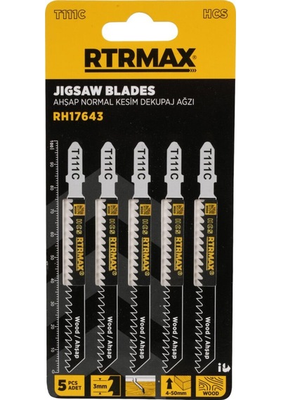 Rtrmax Rh17643 Ahşap Normal Kesim Dekupaj Ağzı - T111c Model 100 Mm - 5 Adet