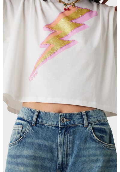Bsb Bayan T Shirt 053-210114.004 Beyaz Beyaz