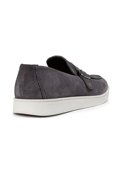 Deery Hakiki Süet Gri Tokalı Erkek Loafer Ayakkabı - 01959mgrıc01 Gri