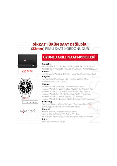 Novstrap Huawei Watch Gt5 46mm Gt5 Pro Gt4 46mm Gt3 46mm Gt3 Pro Gt3 Se Gt2 Uyumlu Kordon Klasik Silikon 22mm