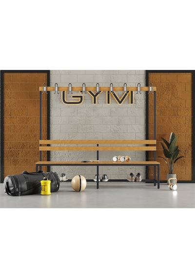 Ayakkabılıklı 6 Ayaklı Tek Taraflı Bank, 9 Kanca, 200x43x170 Cm, Spor Bankı