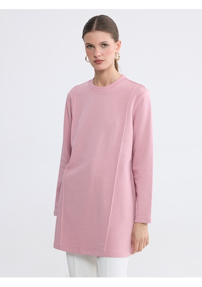 Lcwaıkıkı Classic Lila Bisiklet Yaka Kadın Sweatshirt Tunik