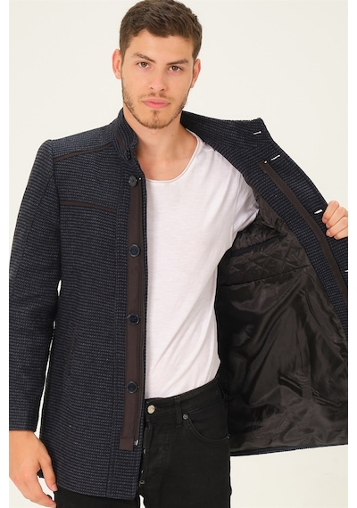 Plt8369 Dewberry Palto - Siyah - Lacivert-Siyah-Lacivert Lacivert - Siyah