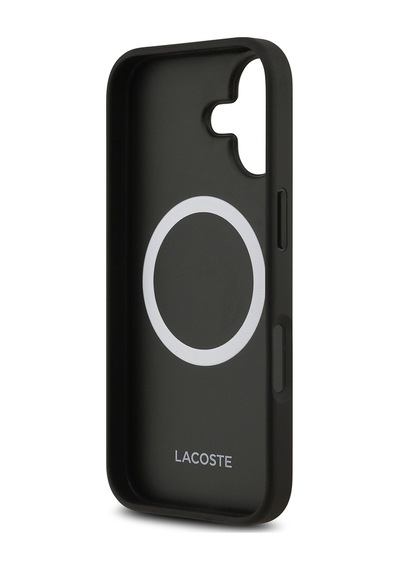 Apple Uyumlu iPhone 17 Kılıf Lacoste Lisanslı M-safeli Pu Deri Tasarımlı Kartlıklı Karışık Monogram Kapak Yeşil Yeşil