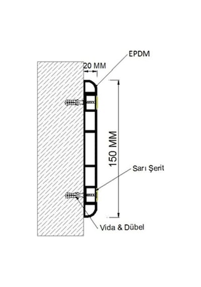 Otopark Kauçuk Duvar Koruma 15 X 300 Cm (534231051)