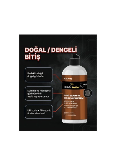 Araç Oto Deri Bakım Ve Koruyucu Krem 500ml Onyx