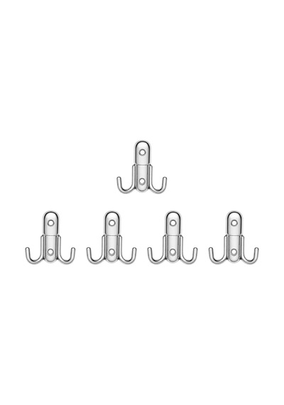 Roket Askı, Metal Vestiyer Askısı, Krom, Duvar Ve Dolap Askılığı 5'li Set Vidalı