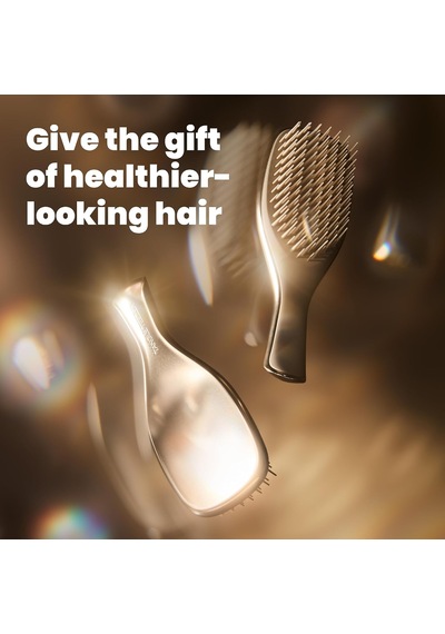 Mini Ultimate Detangler Chrome Saç Açıcı Fırça Islak Ve Kuru Saçlar İçin Champagne Gold Patentli Çift Katmanlı Diş Teknolojisi Seyahat Boyu
