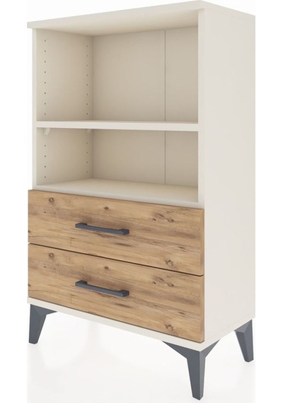 Arges Komodin 2 Raflı 2 Çekmeceli 60x30x96 Aytaşı-çam Aytaşı