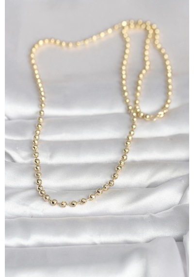 Cm 14k Gold Renk Top Zincirli Model 60 Cm Kadın Kolye Renkli 28939151