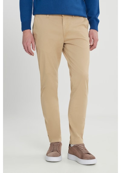 AC&Co / Altınyıldız Classics Erkek Bej Comfort Fit Rahat Kesim Pamuklu Esnek Armürlü Yan Cep Pantolon Bej