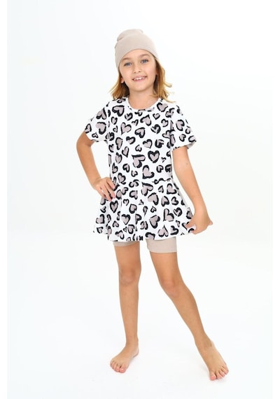 My Kids Wear Üç Parça Kız Çocuk Boneli Mayo Kırmızı - Beyaz