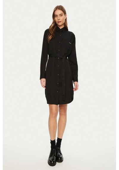 Calvin Klein Lyocell Shırt Dress Çok Renkli