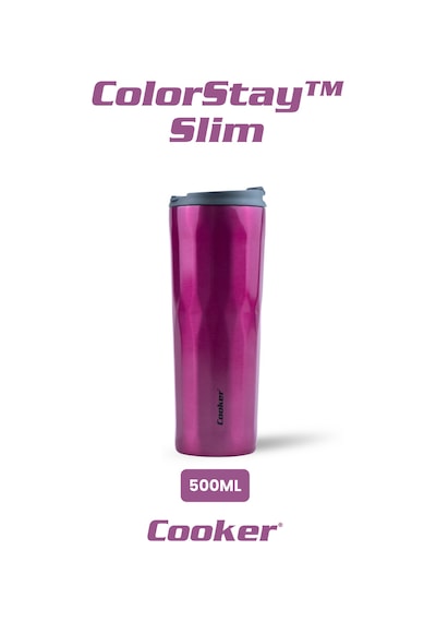 Cooker Colorstay Slim 500 Ml Paslanmaz Çelik Bardak Termos Ckr2100 Mor