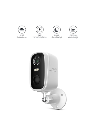 N1 İç Ve Dış Mekan Kablosuz Wi-fi Şarjlı Akıllı Güvenlik Kamerası 2k 3mp, 5200mah, Gece Görüşü, Çi