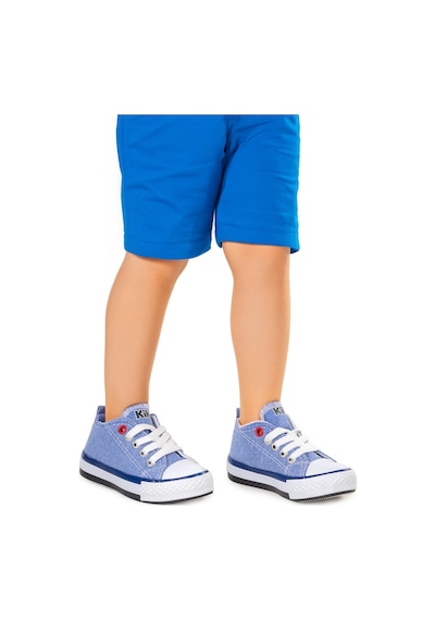 Kiko Kids Tinna Bağcıklı Erkek Bebek Keten Spor Ayakkabı Kot Mavi