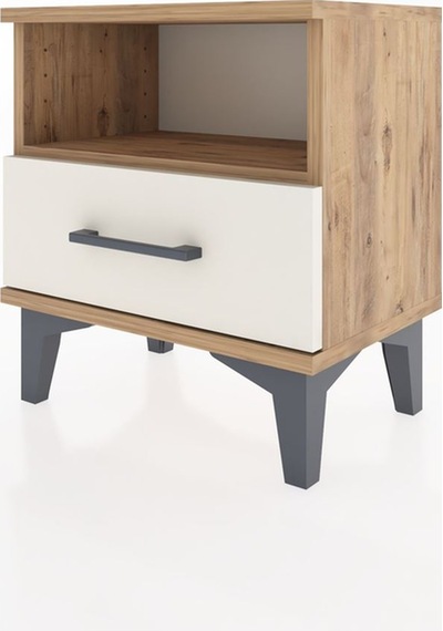 Arges Komodin Tek Raflı Tek Çekmeceli 44x30x48 Çam-aytaşı Çam